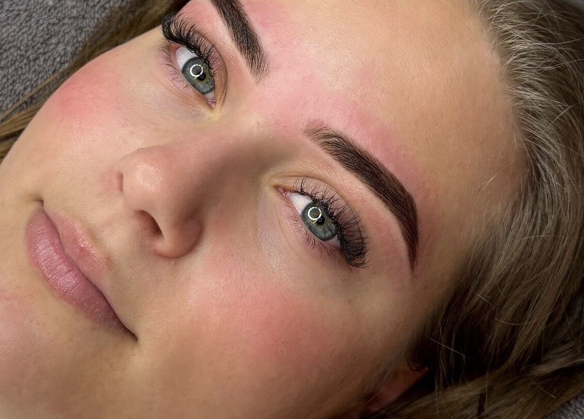 Close-up of perfectly shaped eyebrows at The Self Love Lab, Alfredton, Victoria, AU.