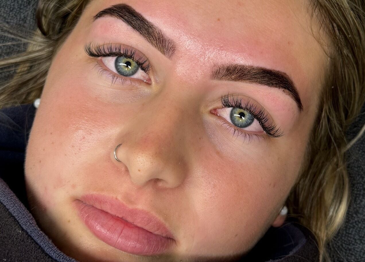 Enhanced eyebrows and lashes at The Self Love Lab, Alfredton, Victoria, AU.