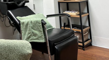 Luxurious salon chair at Uninhibited Curls by Lori Peppin Hair, Lubbock, Texas, US.