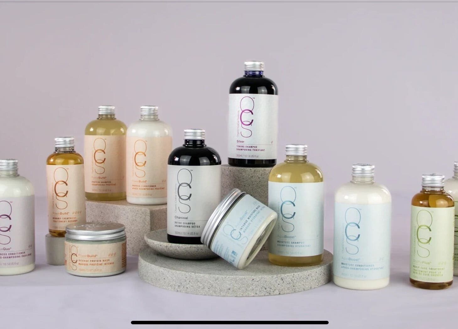 Assorted hair products on display at Hair By Carla, Salisbury, England, GB.