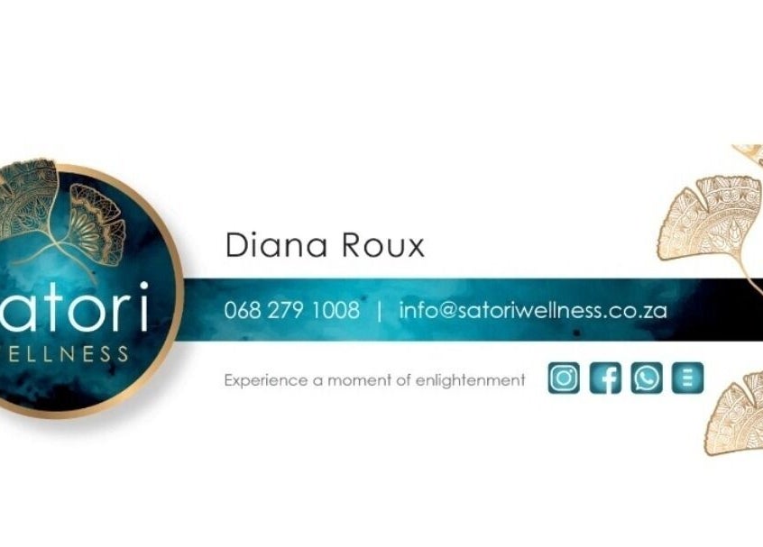 Satori Wellness @ NORTH STAR RETREAT contact card, Melkbosstrand, Western Cape, ZA, featuring elegant design.