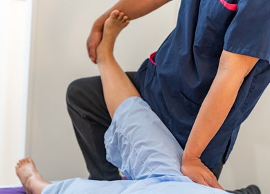 Therapist performing leg stretch at Thammarat Thai Massage in Ponsonby, Auckland, Auckland, NZ.