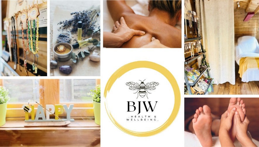Collage of wellness services at Bee's Journey Wellness (Bracknell), Bracknell, England, GB with massage and aroma.