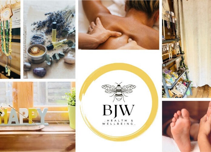 Collage of wellness services at Bee's Journey Wellness (Bracknell), Bracknell, England, GB with massage and aroma.