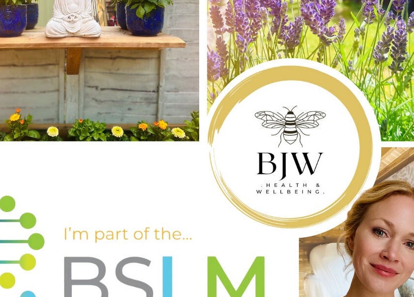 Peaceful setup at Bee's Journey Wellness (Bracknell) featuring garden blooms and Buddha statue. Bracknell, England, GB.