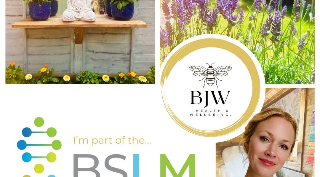 Peaceful setup at Bee's Journey Wellness (Bracknell) featuring garden blooms and Buddha statue. Bracknell, England, GB.