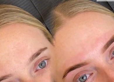 Eyebrow enhancement at Get.Foxxed - BERKELEY in Berkeley, New South Wales, AU, showcasing before and after results.