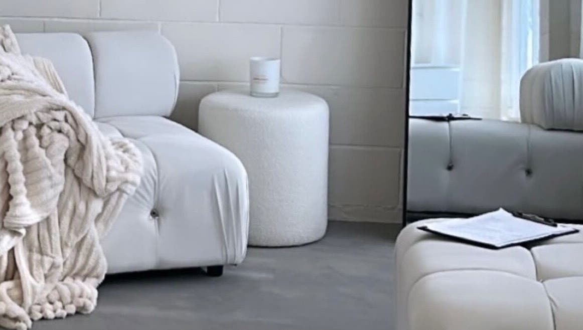 Luxurious white seating and decor at Get.Foxxed - SHELLHARBOUR, Warilla, New South Wales, AU.