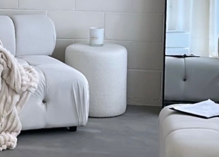 Luxurious white seating and decor at Get.Foxxed - SHELLHARBOUR, Warilla, New South Wales, AU.