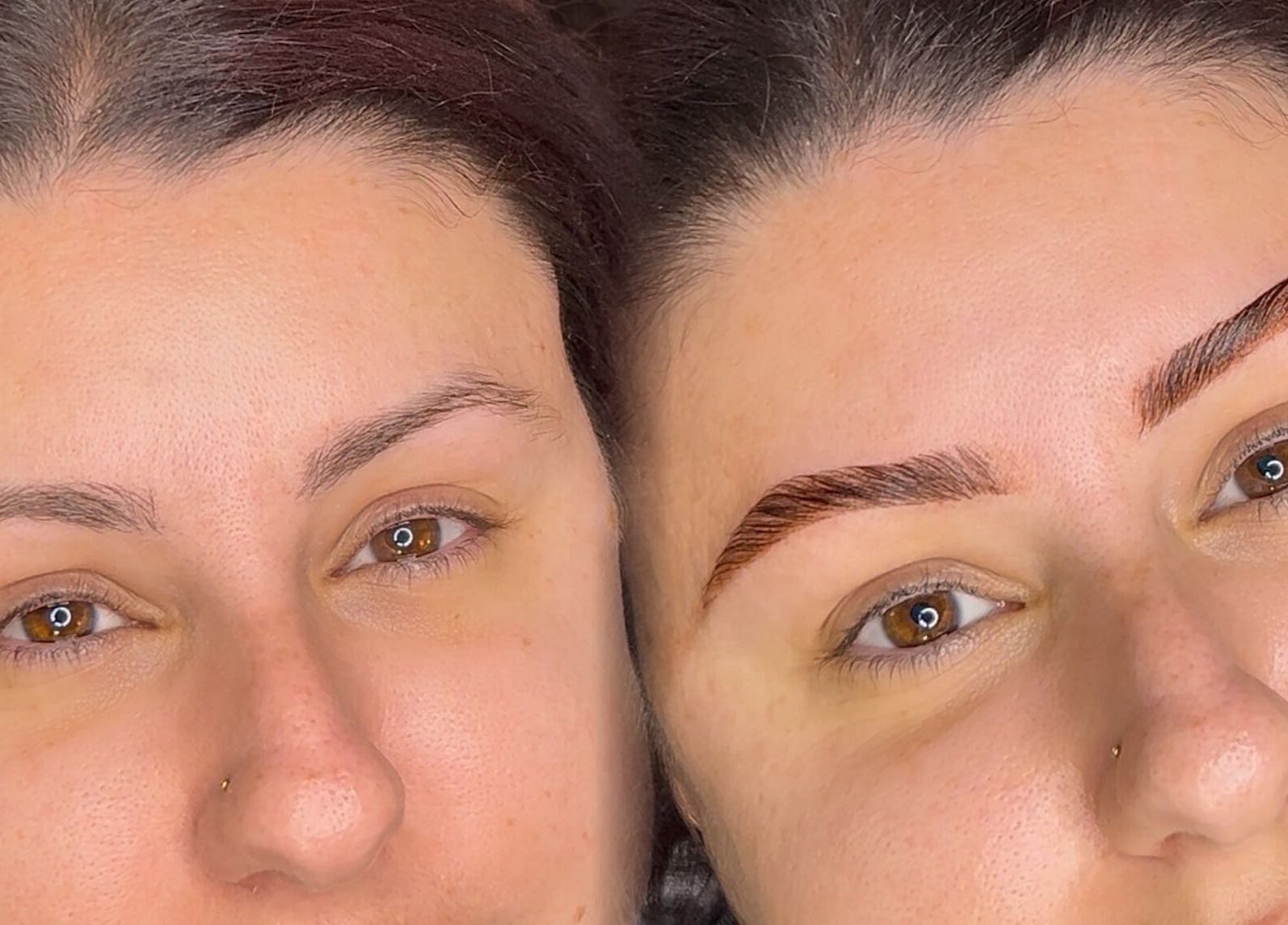 Brow transformation at Get.Foxxed - SHELLHARBOUR, Warilla, New South Wales, AU showcasing before and after results.