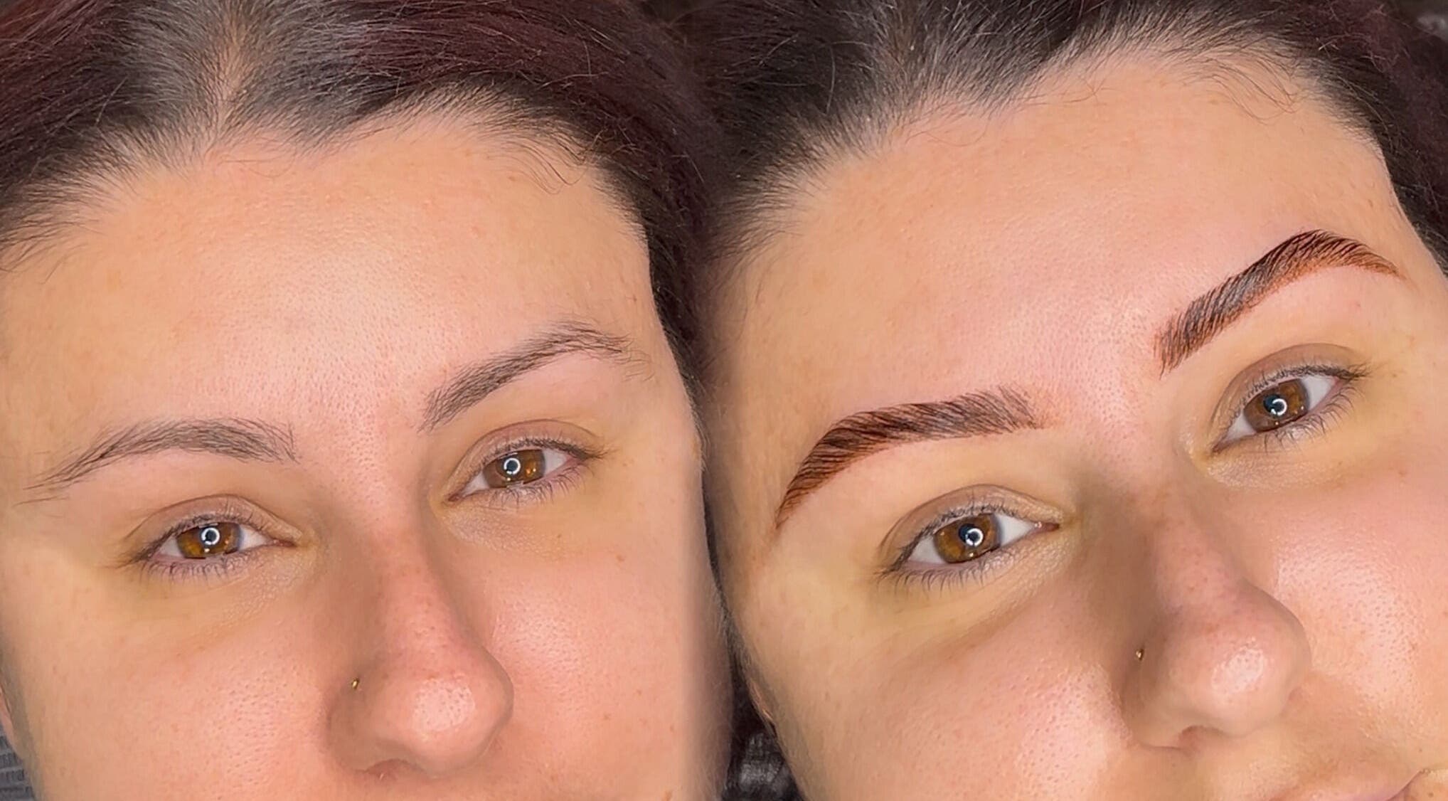 Brow transformation at Get.Foxxed - SHELLHARBOUR, Warilla, New South Wales, AU showcasing before and after results.