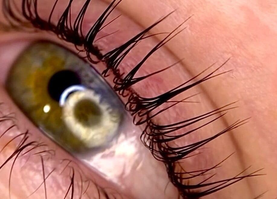 Close-up of enhanced lashes at Get.Foxxed - SHELLHARBOUR, Warilla, New South Wales, AU.