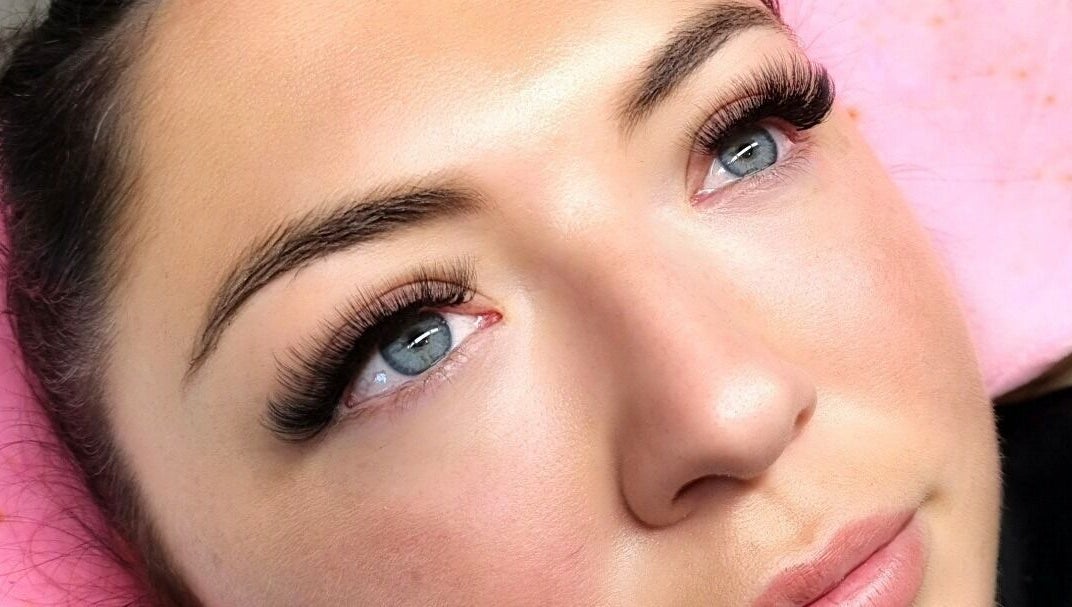 Close-up of eyelash extensions at Lisa Marie's Beauty Room, Melbourne, Victoria, AU.