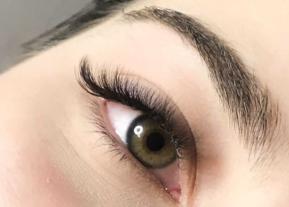 Close-up of styled eyelashes at Lisa Marie's Beauty Room, Melbourne, Victoria, AU.