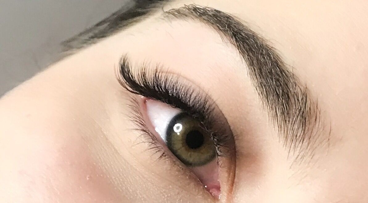 Close-up of styled eyelashes at Lisa Marie's Beauty Room, Melbourne, Victoria, AU.