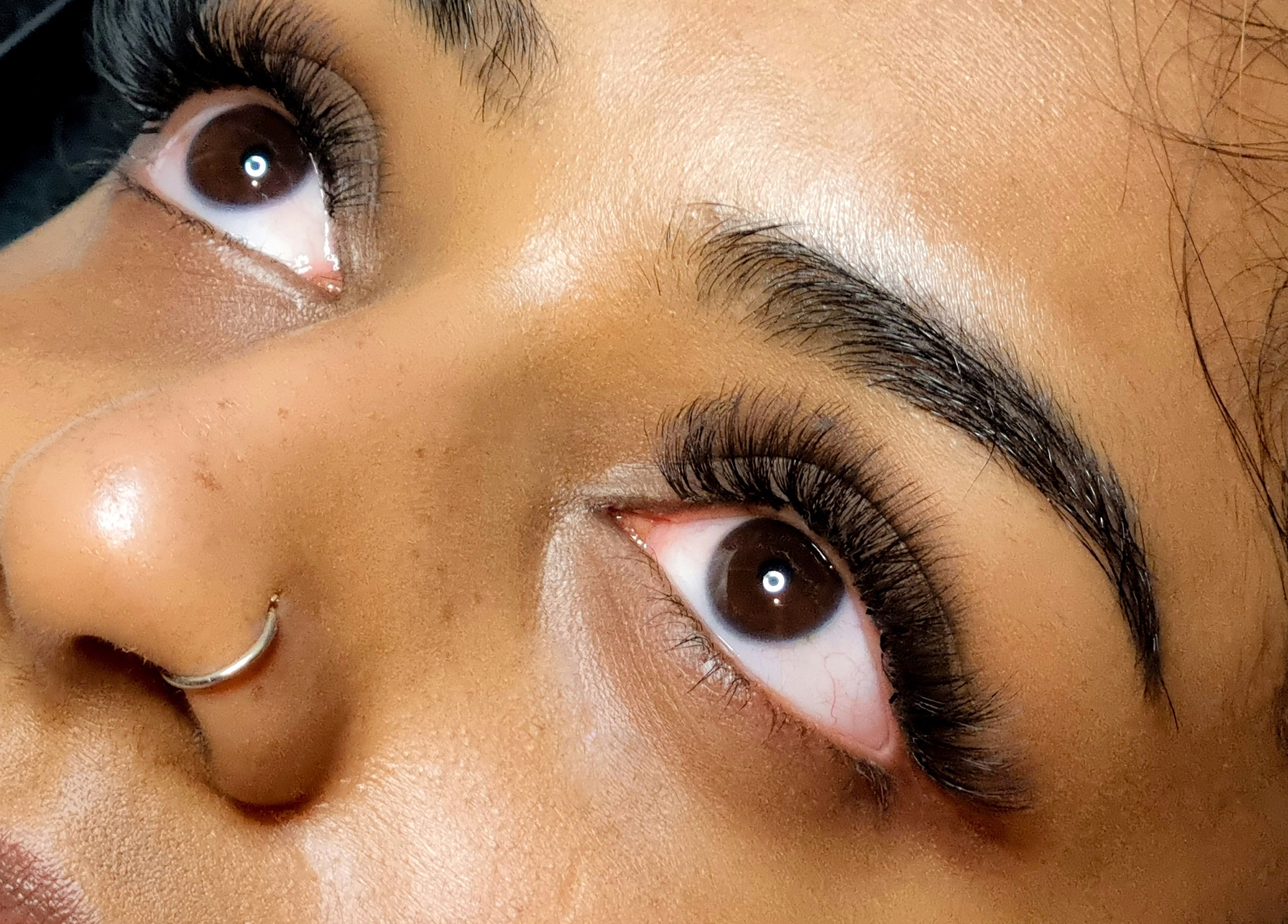 Close-up of eyelash extensions from Lisa Marie's Beauty Room in Melbourne, Victoria, AU.