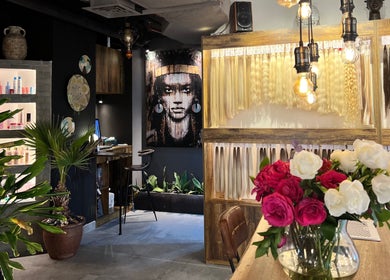 Chic interior of Paulista Beauty Salon, Dubai with vibrant decor and beauty products on display.