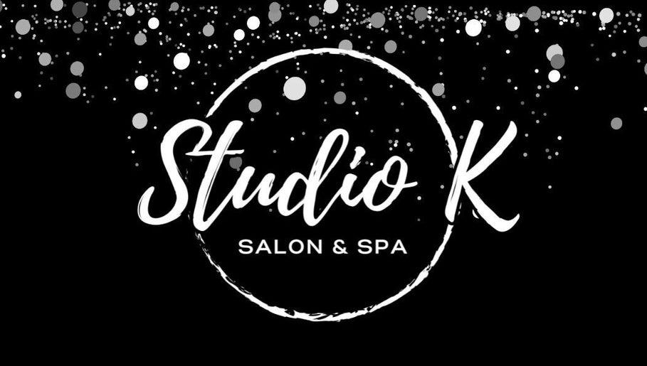 Studio K Salon & Spa logo with sparkles, located in Sulphur, Louisiana, US.