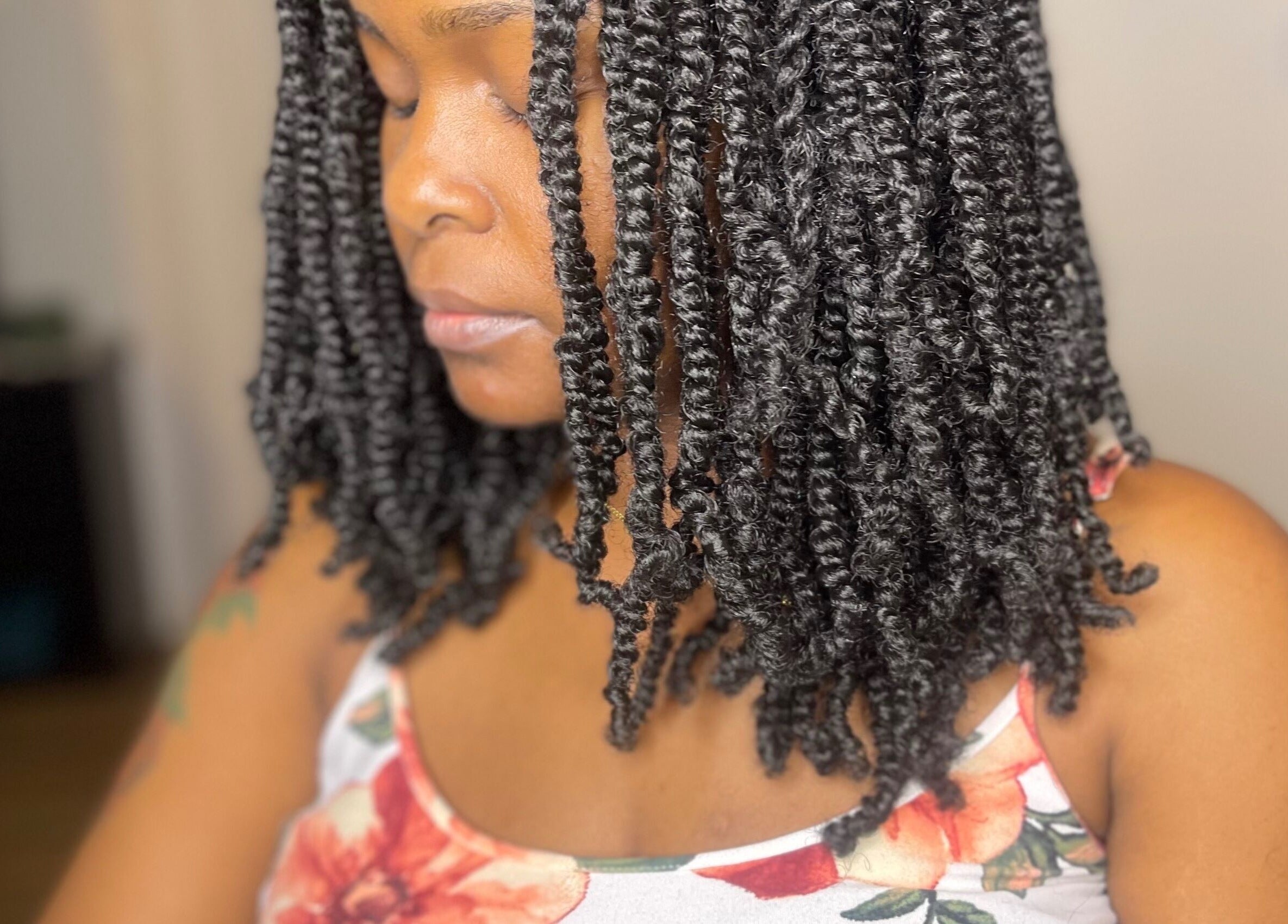 Stylish twist hairstyle at I Am Natorious, Orange Park, Florida, US.