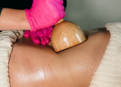 Wood therapy massage at Mi Amor Clinic Kilmallock, County Limerick, IE, promoting relaxation and wellbeing.