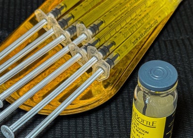 Syringe and vial setup at Mi Amor Clinic Kilmallock, Kilmallock, County Limerick, IE, showcasing precision tools.