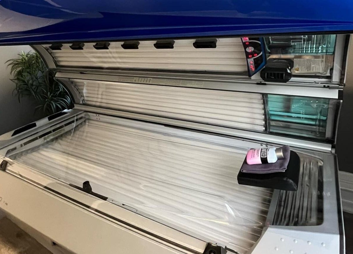 Tanning bed at Indoor Beach, Tomah, Wisconsin, US for sun-kissed glow seekers.