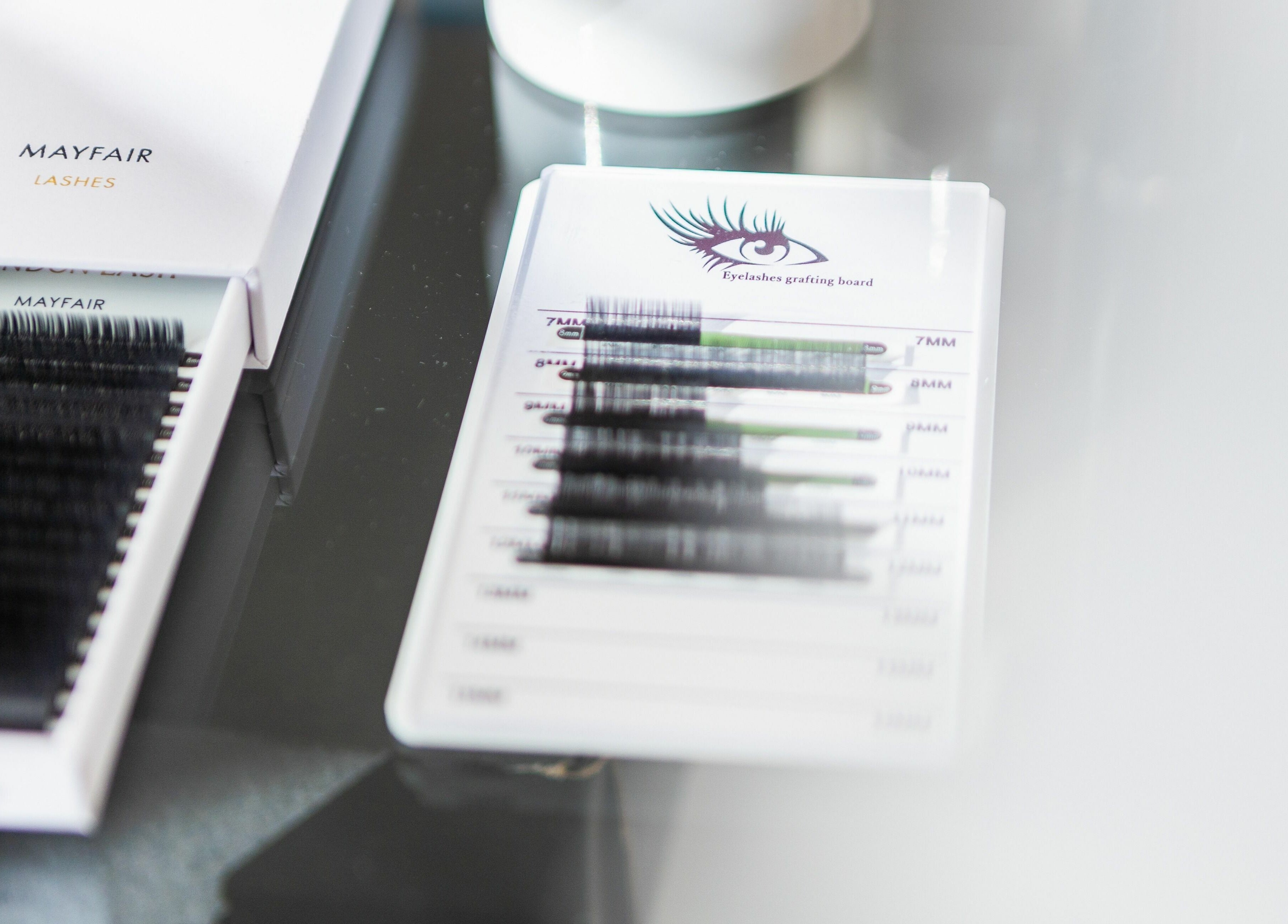 Eyelash extensions at Lashes In Style, London, England, GB, showcasing premium lash materials.
