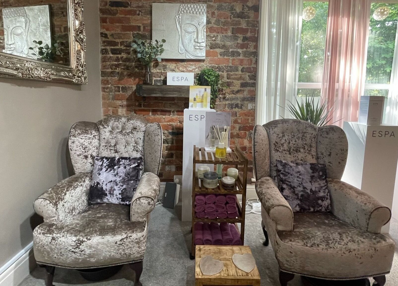 Luxurious seating at The Secret Spa, Tarleton, England, GB with elegant decor and natural light.