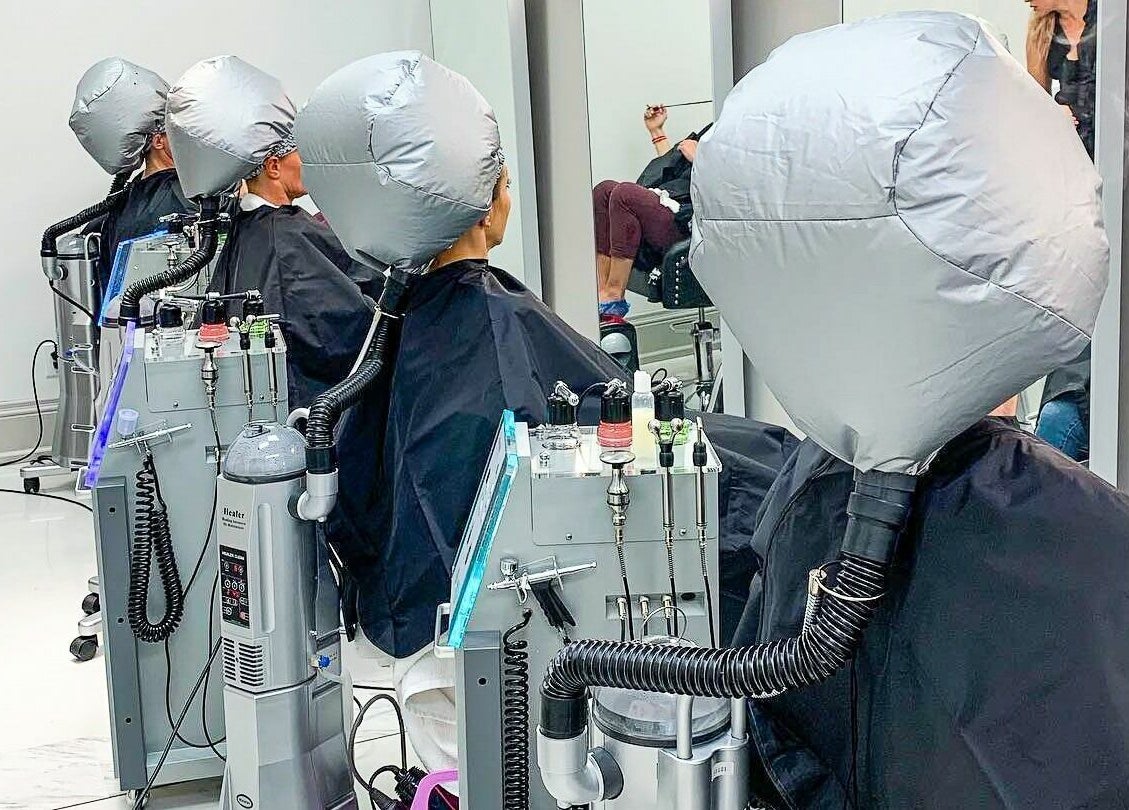 Advanced hair treatment at Odjibik Vaughan, Vaughan, Ontario, CA, featuring modern equipment and methods.