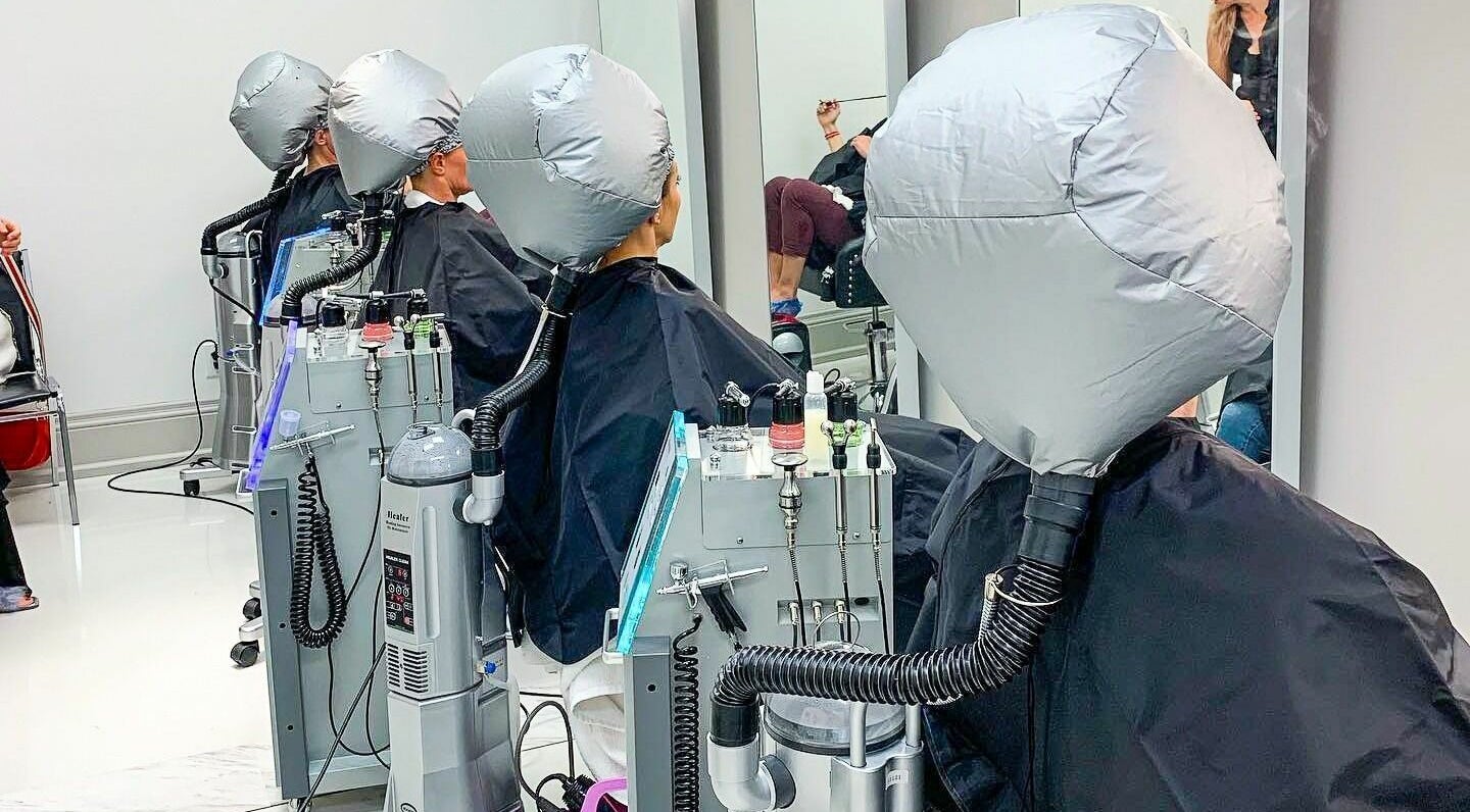 Advanced hair treatment at Odjibik Vaughan, Vaughan, Ontario, CA, featuring modern equipment and methods.