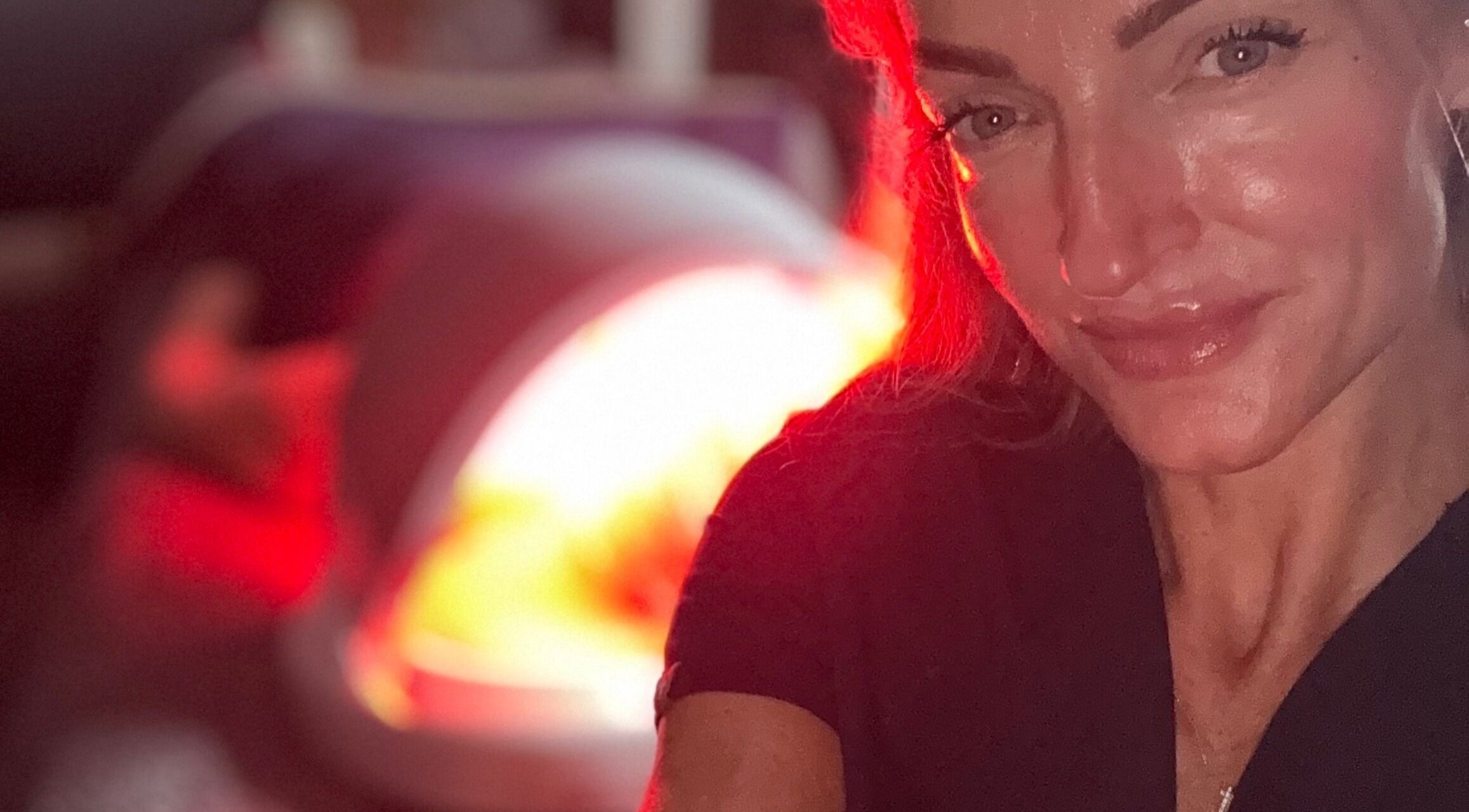 Facial treatment at Ritual in Glasgow, Scotland, GB with warm glowing light ambiance.