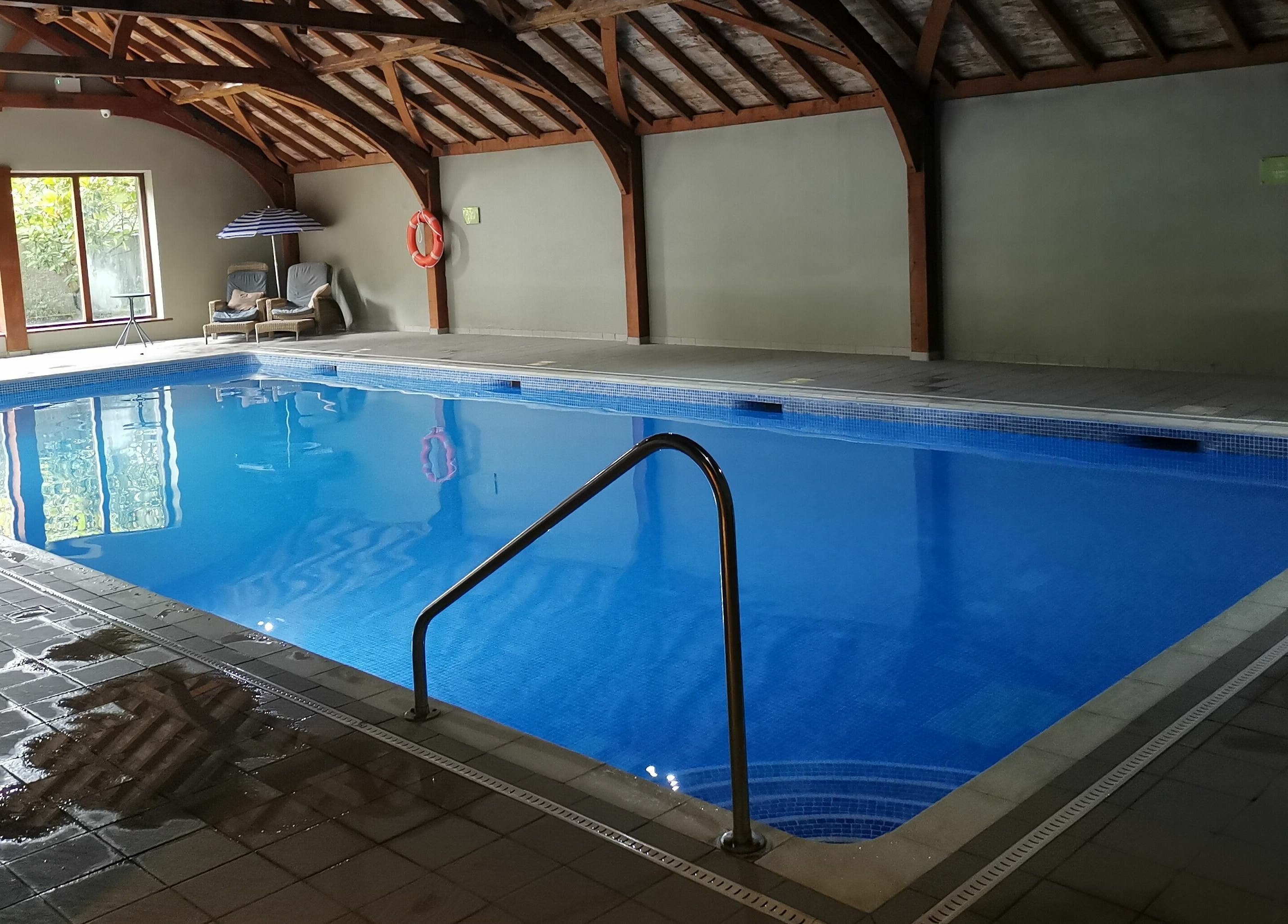 Indoor swimming pool at Lusty Beg Island, Enniskillen, Northern Ireland, GB, showcasing serene relaxation.