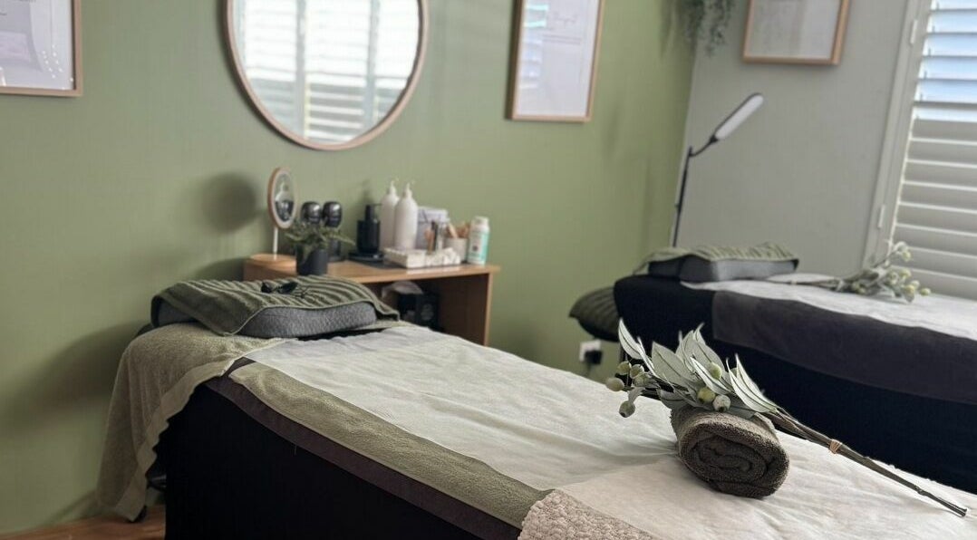 Relaxing treatment room at Imani Boutique Spa, Hilbert, Western Australia, AU with calming decor.