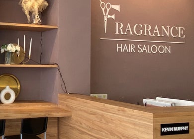 Elegant reception at Fragrance Hair Saloon, Cheras, Selangor, MY with modern decor.