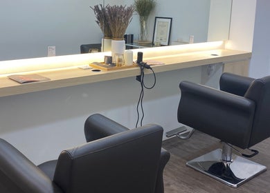 Modern styling chairs and mirror at Fragrance Hair Saloon, Cheras, Selangor, MY.