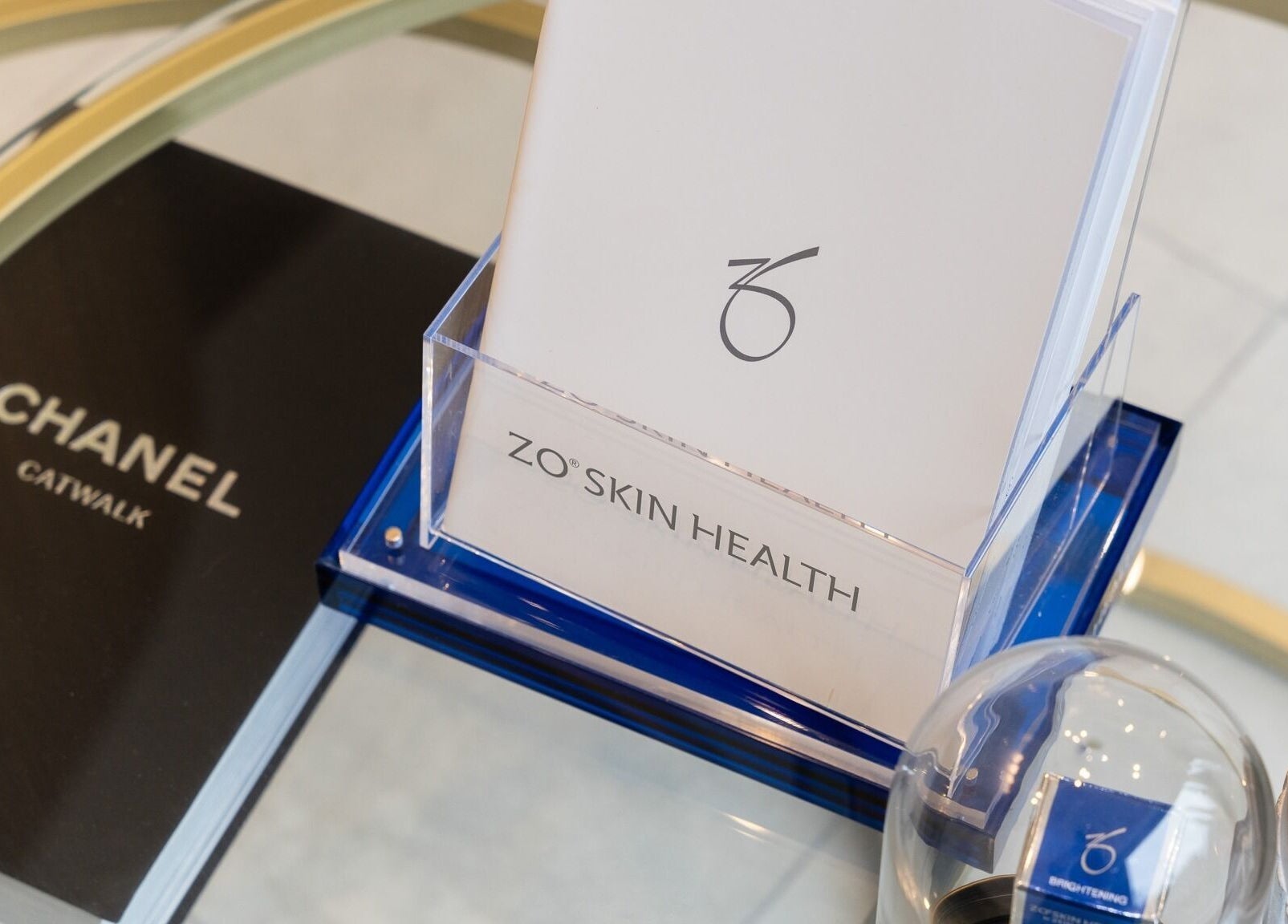 Chanel and ZO Skin Health products displayed at INIYA Aesthetics & Laser Clinic, Stanmore, England, GB.