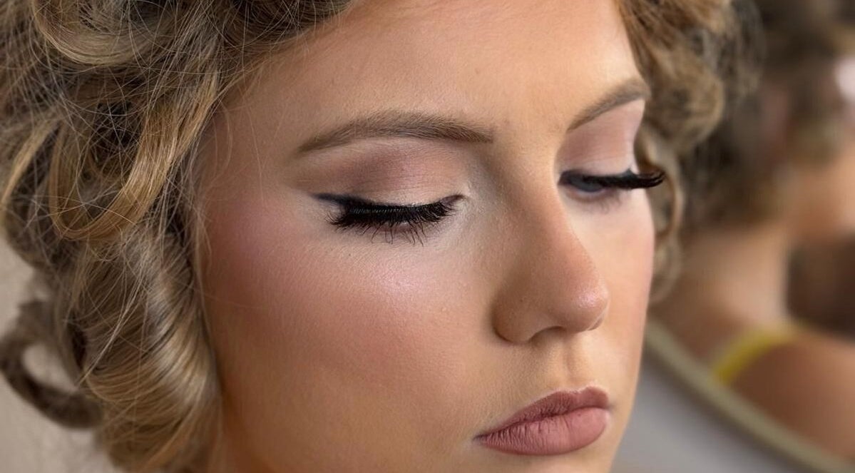 Close-up of elegant makeup from Makeup and Glow by Fran, Daybrook, England, GB.