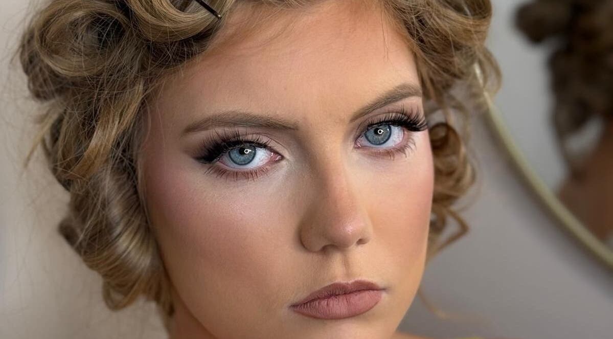 Close-up of elegant makeup and curls by Makeup and Glow by Fran, Daybrook, England, GB.
