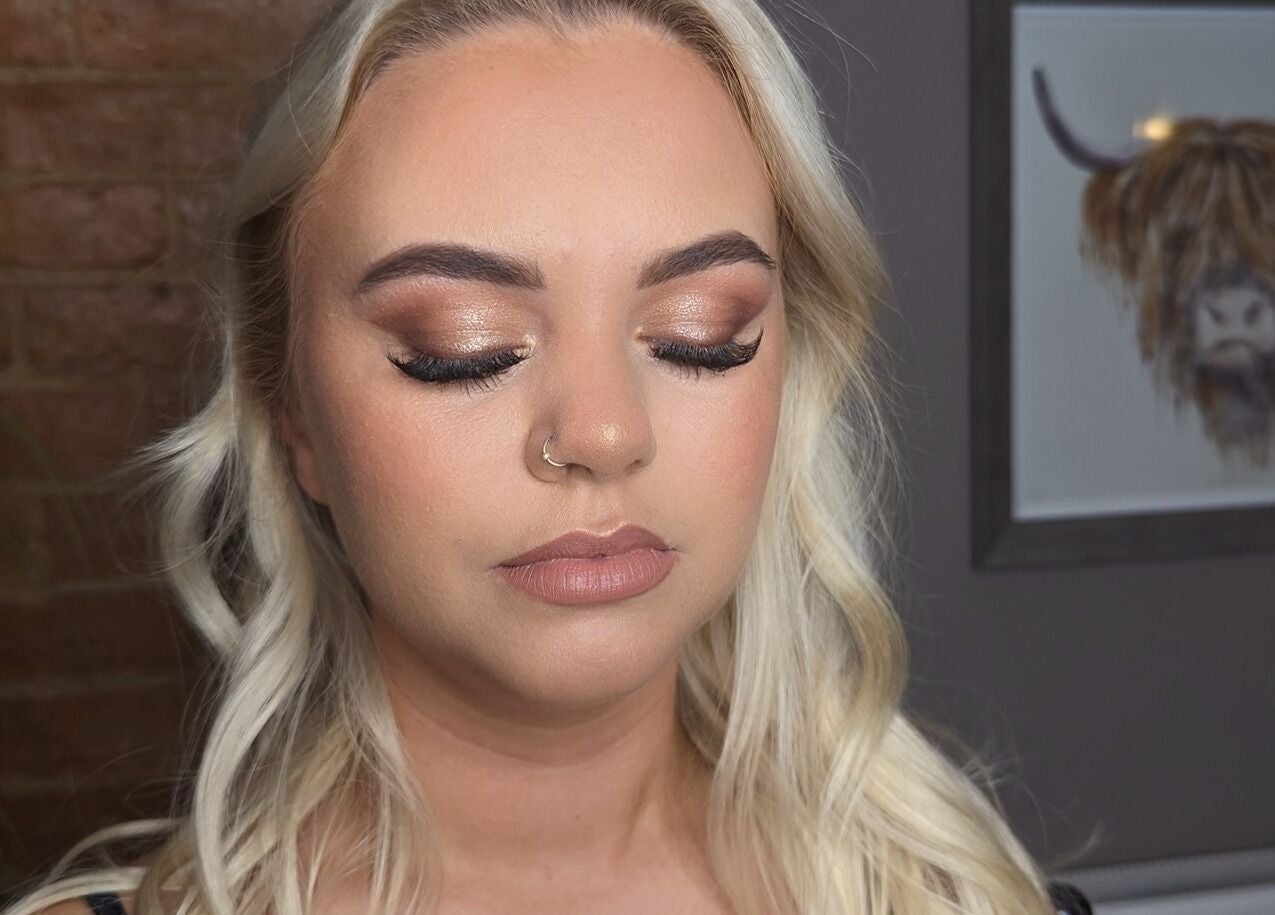 Elegant makeup look at Makeup and Glow by Fran in Daybrook, England, GB featuring shimmering eyeshadow.