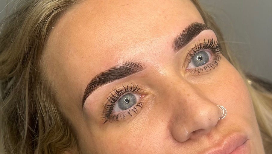 Close-up of perfect eyebrow styling at Brows By LC, Edinburgh, Scotland, GB.