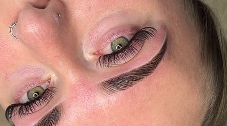 Close-up of perfectly styled lashes and brows from Brows By LC, Edinburgh, Scotland, GB.