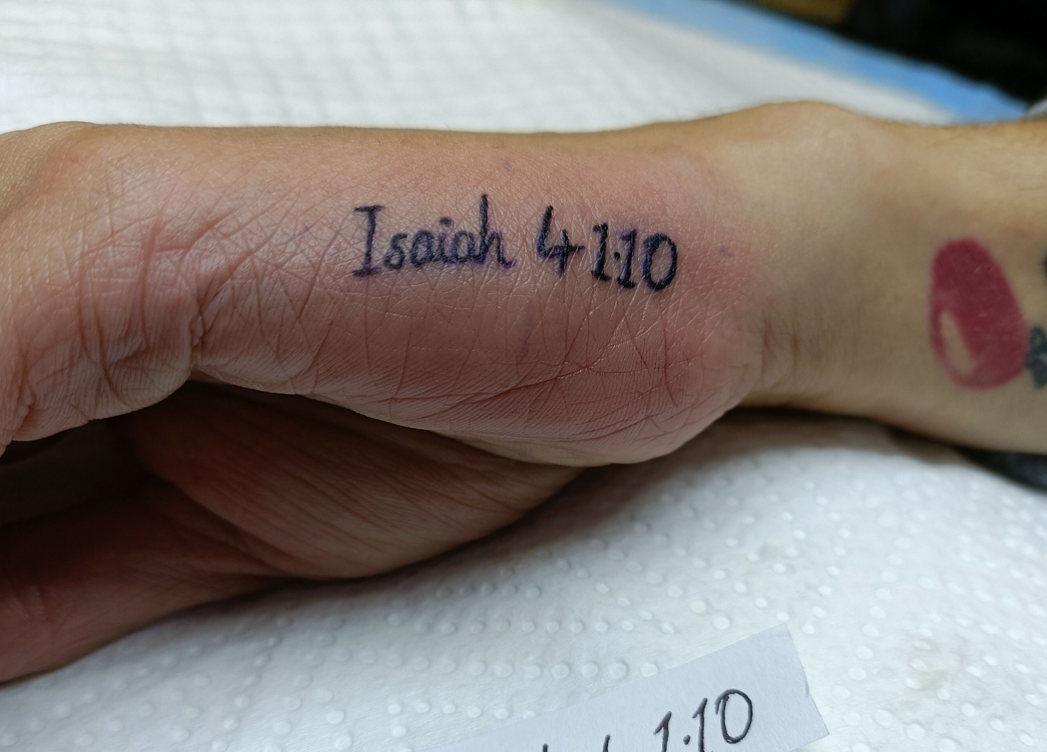 Hand tattoo at Beautiful New U, Boksburg, Gauteng, ZA, featuring unique script design.