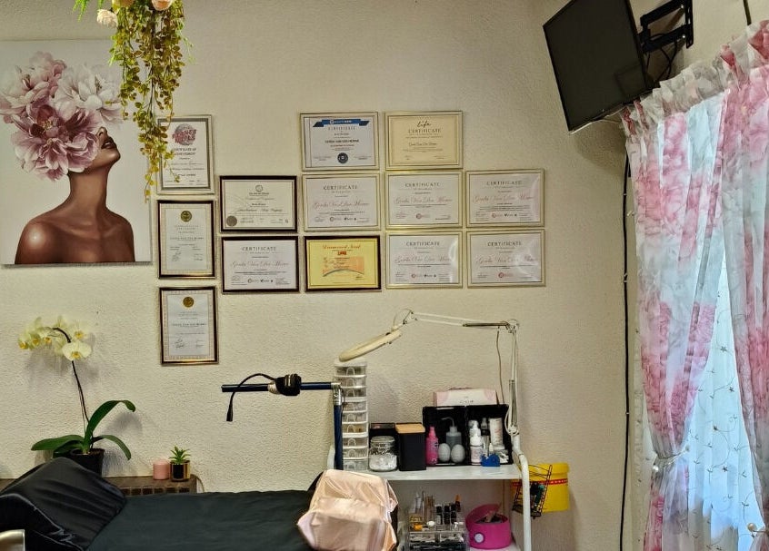 Beauty room with certificates at Beautiful New U, Boksburg, Gauteng, ZA, showcasing expertise and comfort.