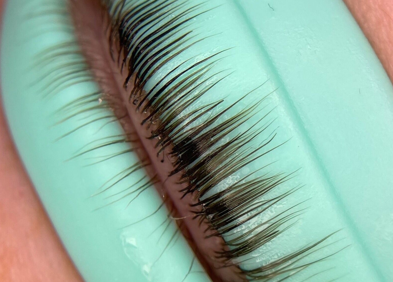 Close-up of lash lift at Belle Ame Beauty and Nails, Millwater, Auckland, NZ showcasing elegant lashes.