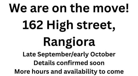 Notice of move for My Beauty Treat; new location at 162 High Street, Rangiora. Formerly in Woodend, Canterbury, NZ.