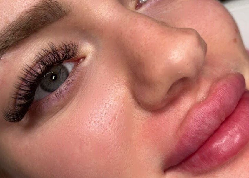 Close-up of enhanced lashes and lips at Ohh Beau, Gosport, England, GB, showcasing beauty services.