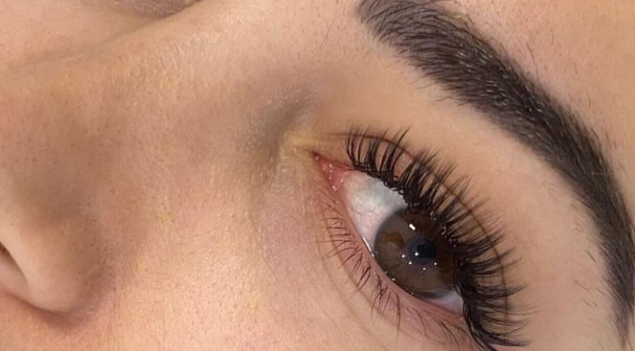 Close-up of styled lashes at Lashious Lover by Anna ~ Marrickville, South Granville, New South Wales, AU.