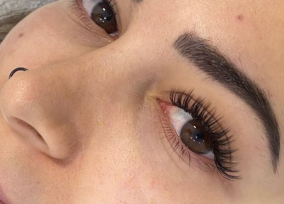 Close-up of styled lashes at Lashious Lover by Anna ~ Marrickville, South Granville, New South Wales, AU.