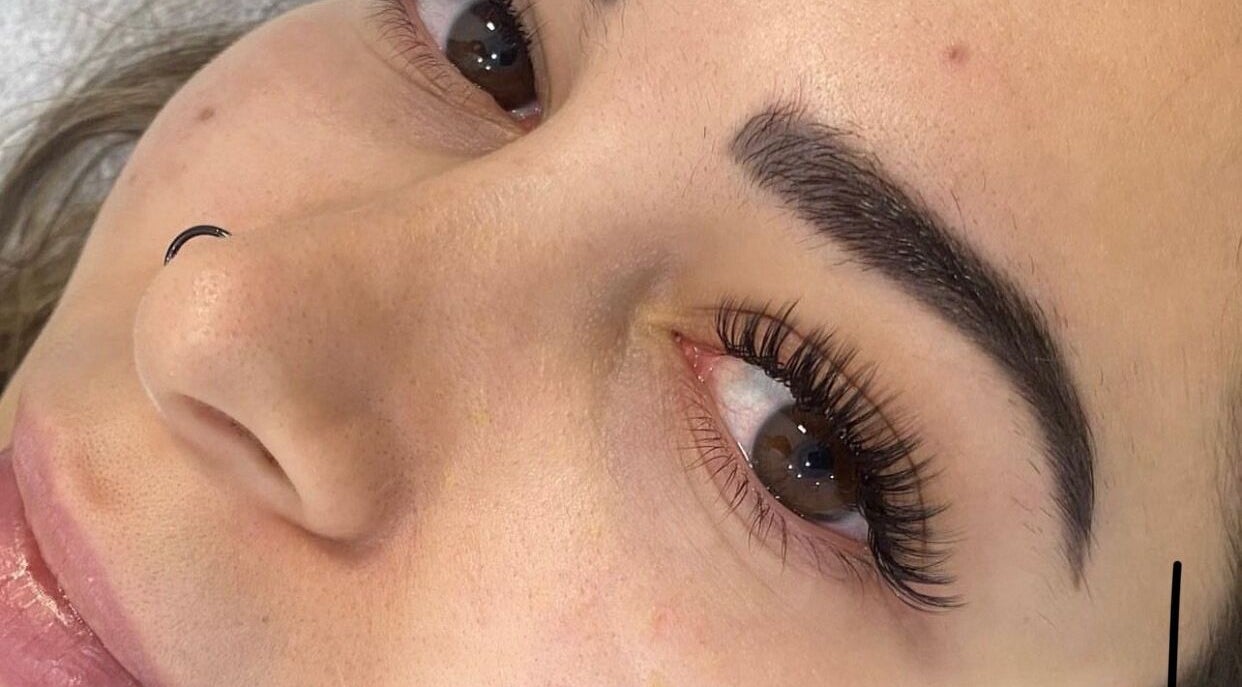 Close-up of styled lashes at Lashious Lover by Anna ~ Marrickville, South Granville, New South Wales, AU.