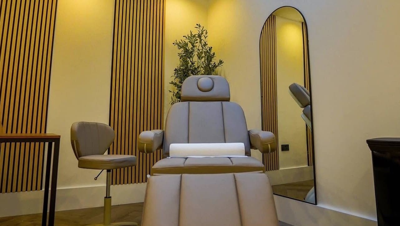 Luxurious spa chair at Manicured London, London, England, GB, offers ultimate relaxation and style.
